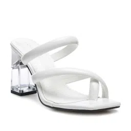 London Rag Women's White Cross Strap Sandals image 2