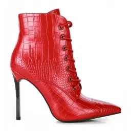 London Rag Women's Red Stiletto Booties-picture-26