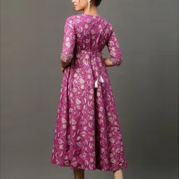 Aurelia Purple Cotton Printed Straight Kurta image 2