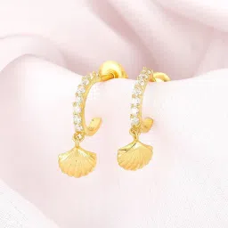 GIVA 92.5 Sterling Silver Golden Pretty Shell Drop Earrings for Women image 2