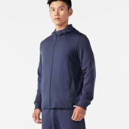Kalenji By Decathlon Asphalt Blue Slim Fit Sports Hoodie-image-64