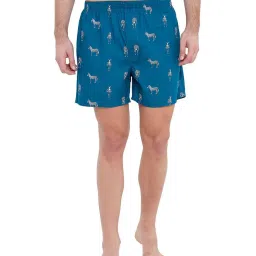 XYXX Blue & White Printed Cotton Boxers (Pack Of 2) image 2
