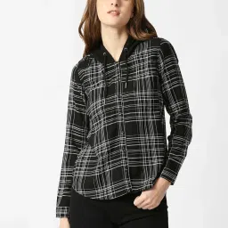 Pepe Jeans Black Viscose Checks Shirt image 1
