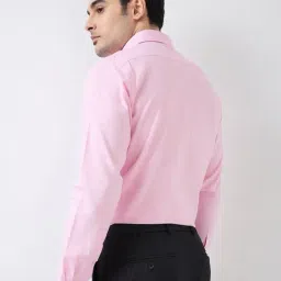 Raymond Pink Cotton Slim Fit Self Pattern Shirt image 2