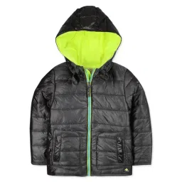 Cherry Crumble By Nitt Hyman Kids Dark Grey Quilted Hooded Jacket image 2