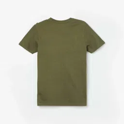 Fame Forever by Lifestyle Kids Olive & White Cotton Printed T-Shirt image 2