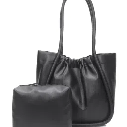 Yelloe Black Large Tote Bag with Pouch image 2