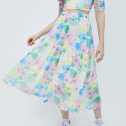Ginger by Lifestyle Multicolored Floral Print A-Line Skirt-picture-15