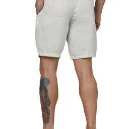 celio celio* Off White Regular Fit Linen Shorts image 2