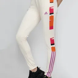 adidas TM TIRO PNT W Cream Printed Track Pants image 3