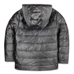 Cherry Crumble By Nitt Hyman Kids Dark Grey Quilted Hooded Jacket image 3