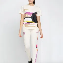 adidas TM TIRO PNT W Cream Printed Track Pants image 4