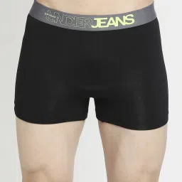 UnderJeans by Spykar Purple & Black Regular Fit Trunks - Pack Of 2 image 2