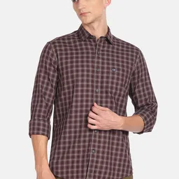 Arrow Sport Slim Fit Checked Pure Cotton Casual Shirt-image-95