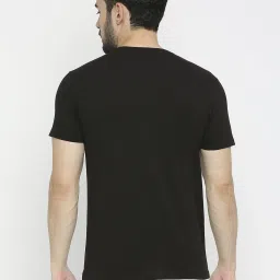 UnderJeans by Spykar Black Regular Fit Printed T-Shirt image 2
