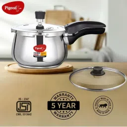 Pigeon Silver Stainless Steel Induction Inox Pro Pressure Cooker (5 L) image 2