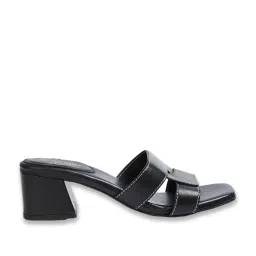 Ginger by Lifestyle Women's Black Cross Strap Sandals image 2