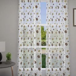 GM White & Brown Polyester Curtain - Set of 2-picture-12