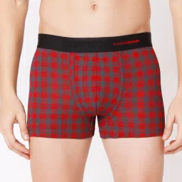 Underjeans By Spykar Multi Regular Fit Checks Trunks - Pak of 2 image 2