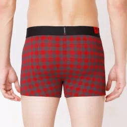 Underjeans By Spykar Multi Regular Fit Checks Trunks - Pak of 2 image 3