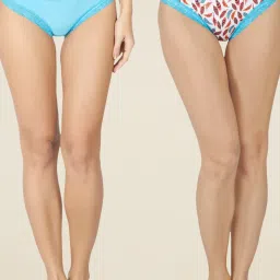 Soie Blue Printed Bikini Panty (Pack of 2) image 1