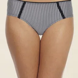 Soie Navy & White Striped Hipster Panty image 1