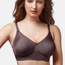 Trylo-Oh-so-pretty you! Wine Non Wired Non Padded Plunge Bra-image-0
