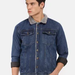 VOXATI Blue Full Sleeves Shirt Collar Denim Jacket-image-46