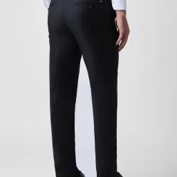 Van Heusen Black Slim Fit Texture Trousers image 2