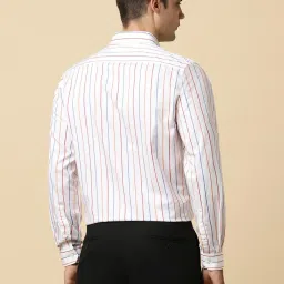 Allen Solly White Slim Fit Striped Shirt image 2