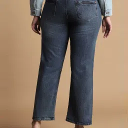 Allen Solly Blue Cotton Mid Rise Flared Jeans image 2