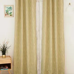 Ariana Jaen Textured Green Polyester 7 ft Door Curtain - Set of 1 image 2