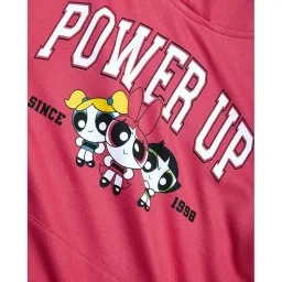 The Souled Store Kids Pink Printed Full Sleeves Hoodie image 3