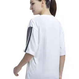 Adidas White Cotton Fitted Sports T-Shirt image 2