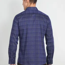 Arrow Blue Cotton Slim Fit Checks Shirt image 2