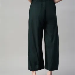 Kryptic Dark Green Flared Fit Mid Rise Pants image 2