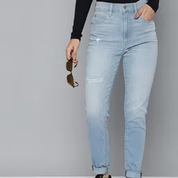 Levis Women Retro Skinny Fit High-Rise Mildly Distressed Light Fade Stretchable Jeans-image-94