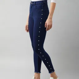 DOLCE CRUDO Navy High Rise Jeans image 3