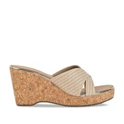 Rocia by Regal Women's Beige Casual Wedges image 2