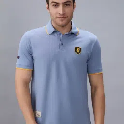 Giordano Blue Cotton Slim Fit Solid T-shirt-picture-15
