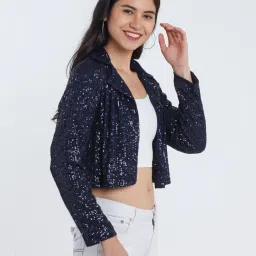 Zink London Navy Embellished Blazer image 3