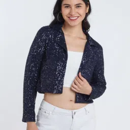 Zink London Navy Embellished Blazer image 1