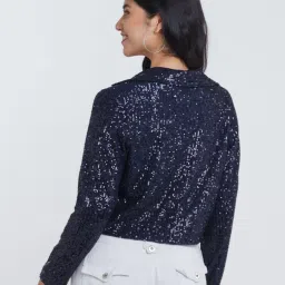 Zink London Navy Embellished Blazer image 2