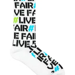 BALENZIA White Printed Crew Length/Calf Length Socks image 2
