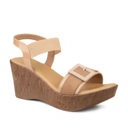 Inc.5 Women's Beige Ankle Strap Wedges image 2