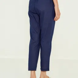 ANCESTRY Navy Regular Fit High Rise Pants image 2