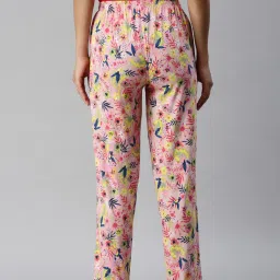 Kryptic Navy & Pink Printed Pure Cotton Elasticated Waist Band Regular Fit Pyjamas - Pack of 2 image 2