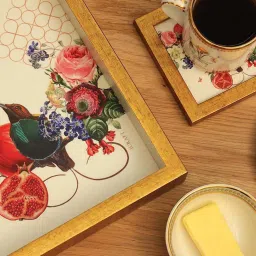 ICRAFT Multicolor Mdf Blossom Series Framed Coasters - Set of 6 image 2