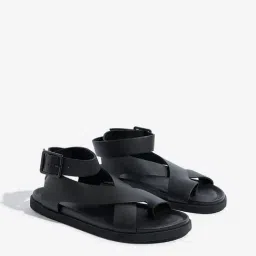 LUNA BLU by Westside Black Toe-Ring Gladiator Sandals-picture-21