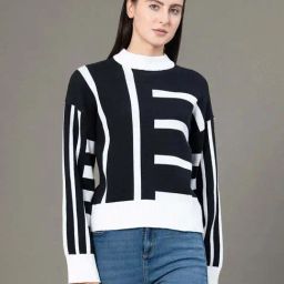 Red Tape White & Black Cotton Regular Fit Printed Sweater-picture-45